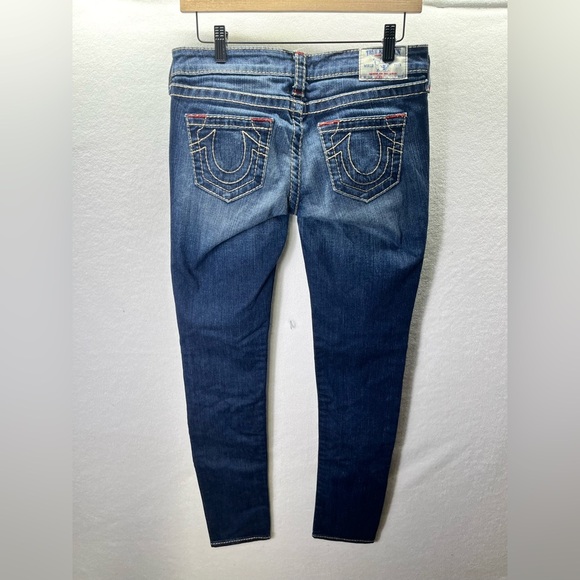 True Religion Workd Tour Skinny Jeans Womens 28 Denim Stretch Blue Cute 2251 - Picture 7 of 9